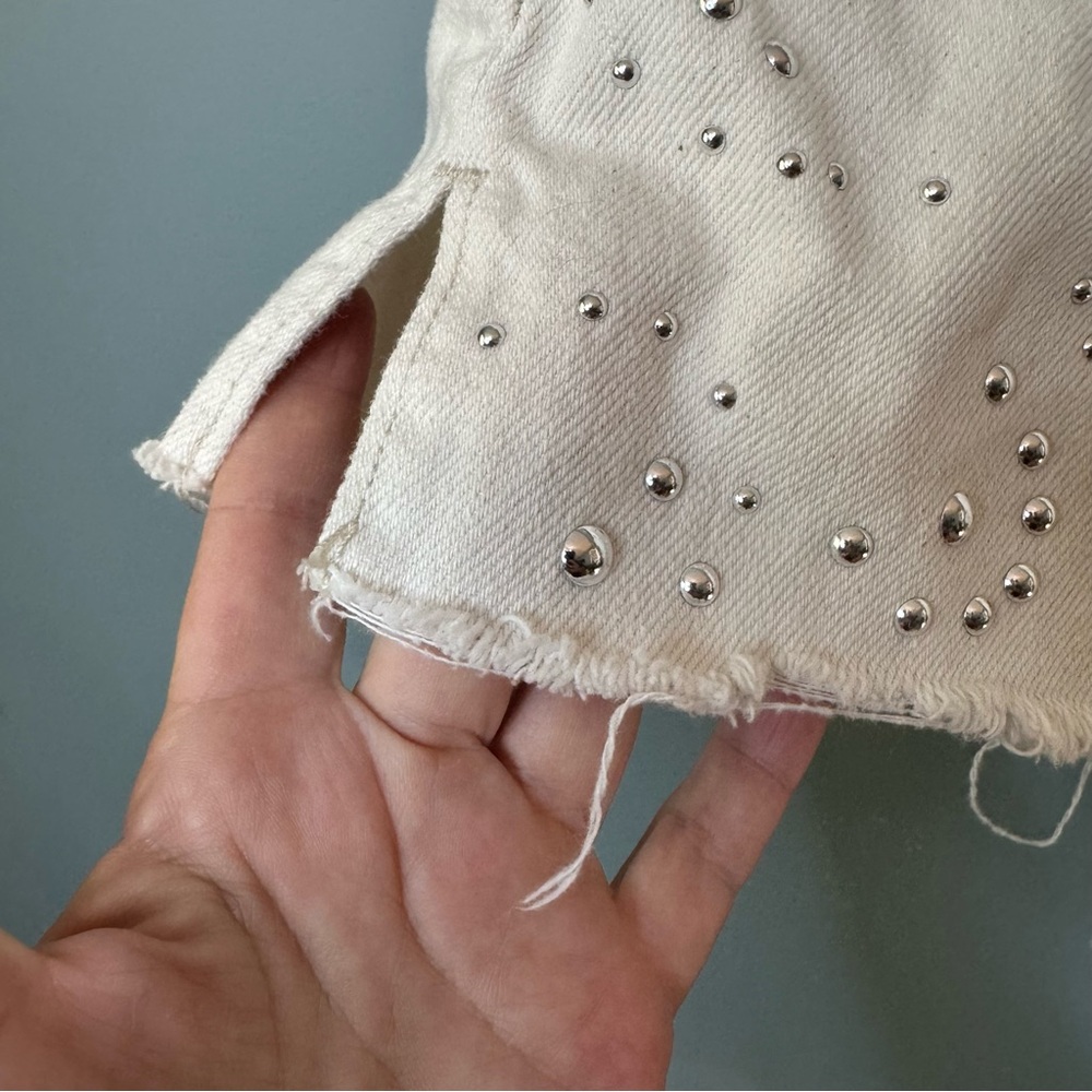 Hudson Lori Star Studded Off White 100% Cotton Denim Shorts. Women’s 26 - Picture 7 of 15
